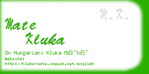 mate kluka business card
